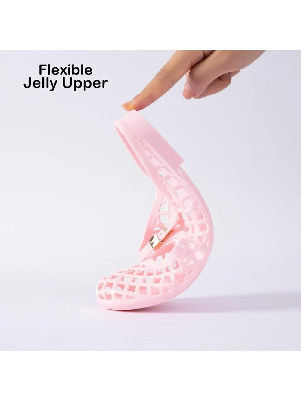 Women's Pink 1 Mary Jane Jelly Mule Flat Sandals Waterproof Beach Pool Comfort
